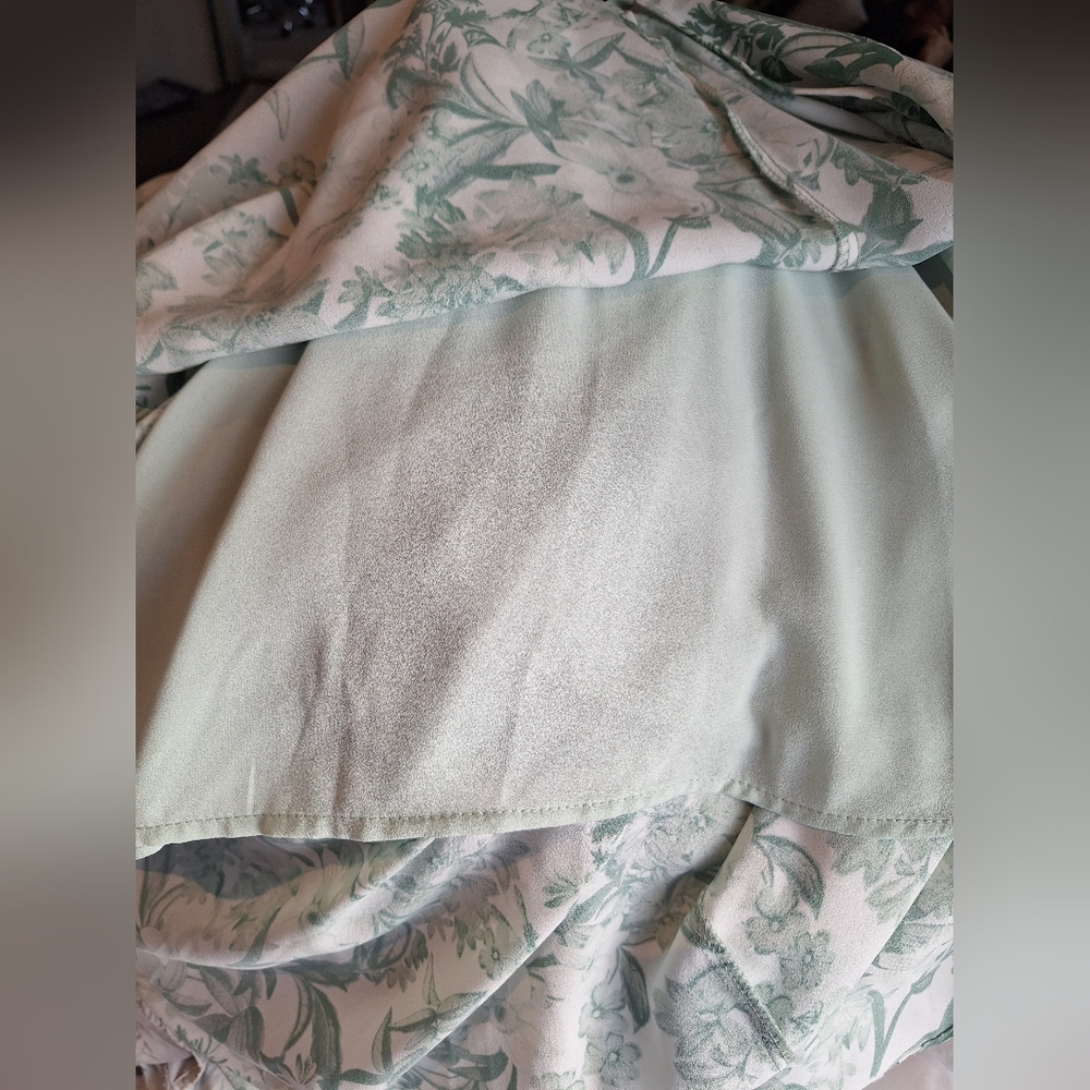Halogen Green and White Floral Maxi Dress Size M - Picture 9 of 11